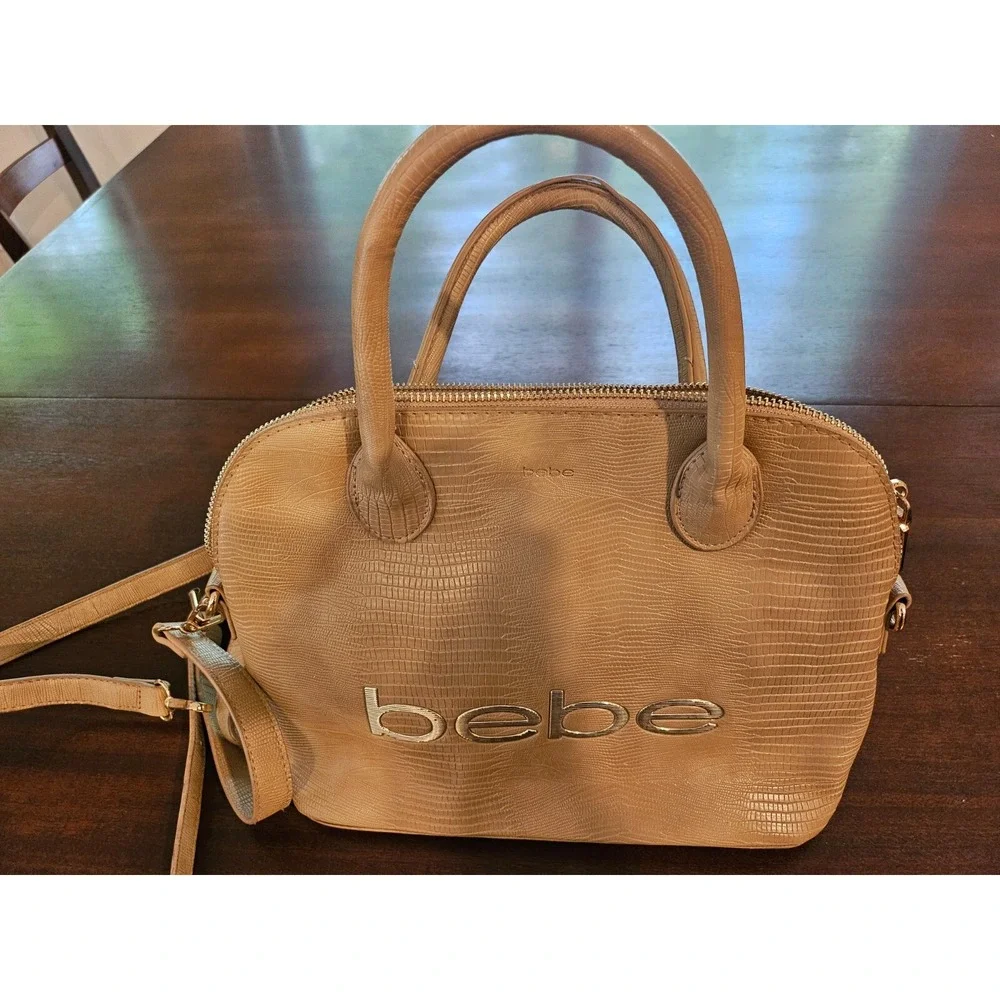 Bebe‎ Tan Faux Crocodile Bag Adjustable Strap or Handbag